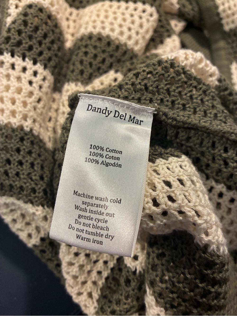 Dandy Del Mar – The Dominica Crochet Shirt in Arbequina – Size XXL - Picture 3 of 5
